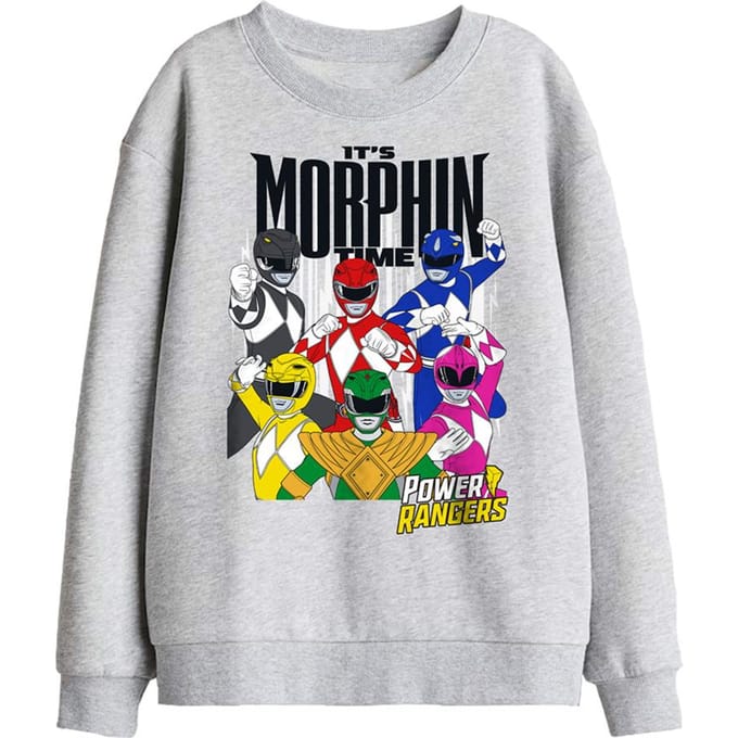Power Rangers Kinderen Het is Morphin Time Sweatshirt 9-11 Years lichte zeegroene kleur