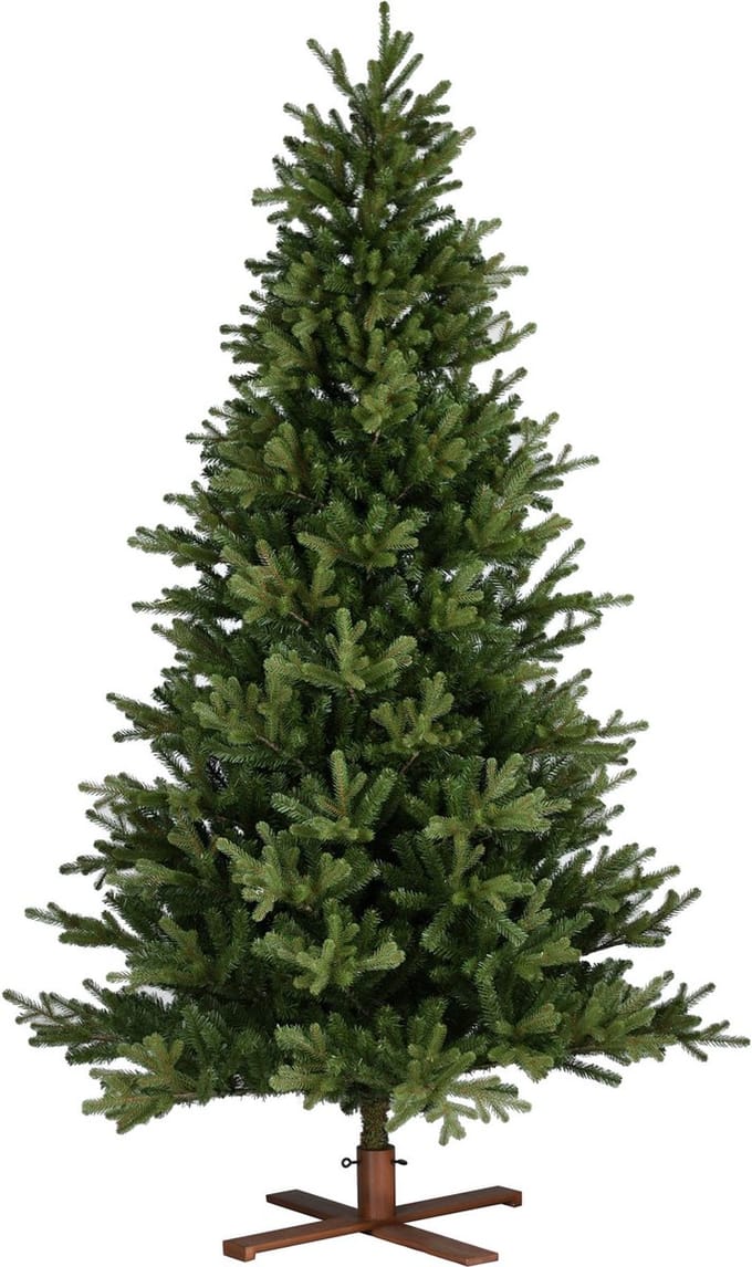 Vermont Hinged kunstkerstboom - 228 cm - Groen - Ø145 cm - 2662 tips - Houten voet
