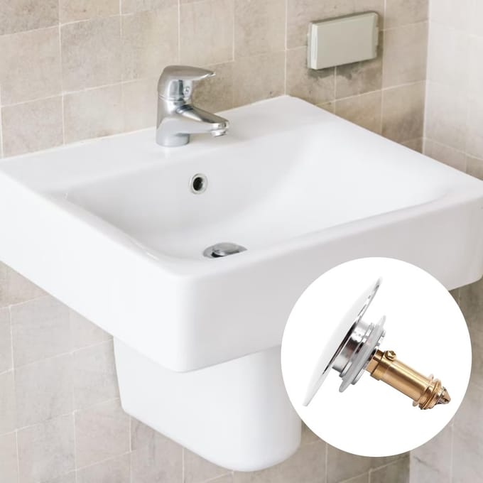 Dailygoods- Afvoerstop Pop-up - Gootsteenstop - Wastafelplug - Messing - Verstelbare Schroef - Duurzame Constructie - Wastafelstop