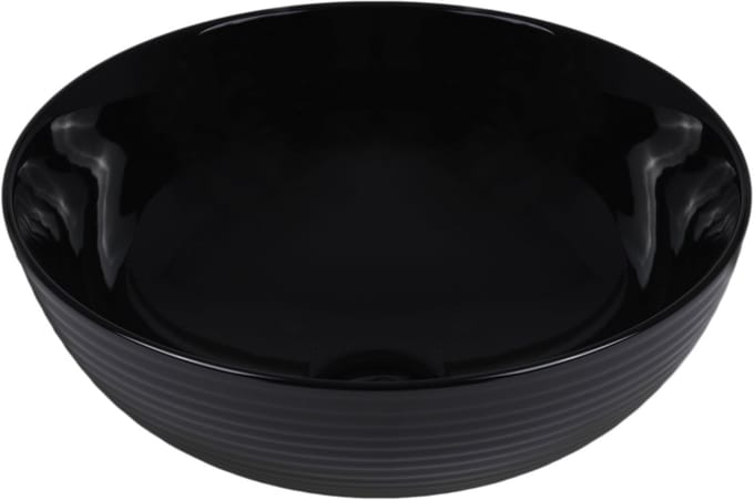 Keramische waskom rond zwart 38,5x38,5x14 cm opbouw Cleo