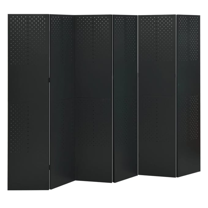 vidaXL - Kamerschermen - 2 - st - met - 6 - panelen - 240x180 - cm - staal - zwart
