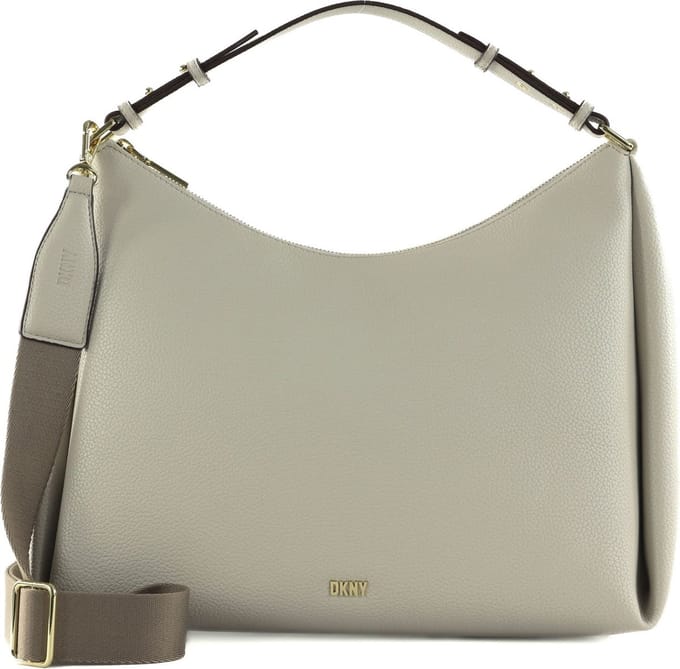 DKNY Handtas Schoudertas Hailey Conv Hobo Bag Pebble Lichtgrijs
