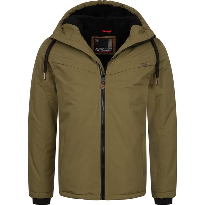 Alessandro Salvarini heren winterjas AS-331 met teddyvoering en capuchon