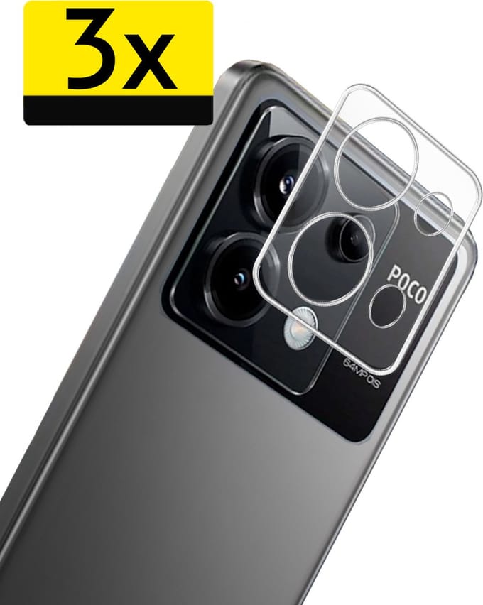 Camera Lens Protector - Geschikt voor Xiaomi Poco X6 - 3 Stuks - Camera Screenprotector - Beschermglas - Gehard Glas - Tempered Glass - Screen Protector