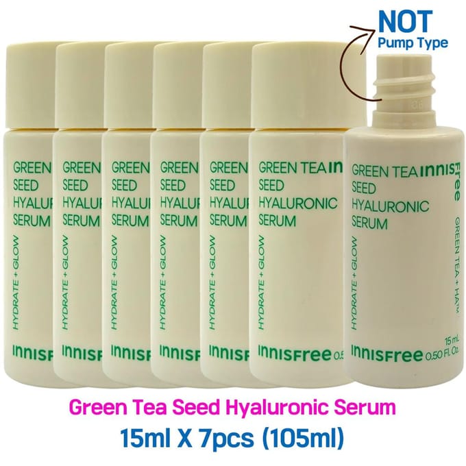 7 stuks/105ml_[INNISFREE] Green Tea Seed Hyaluronic Serum 15ml (Steekproef) 15ml X 7pcs (105ml) beige