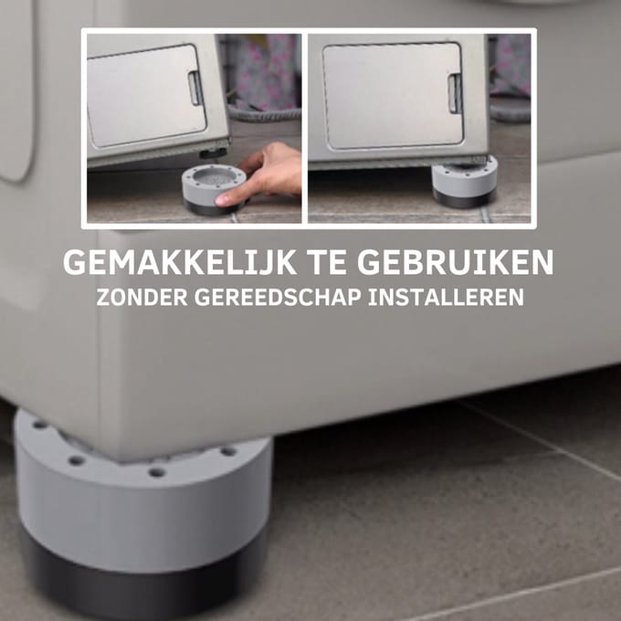 4 Vibratiedempers - Geluiddemping voor wasmachines - Eenvoudig te installeren