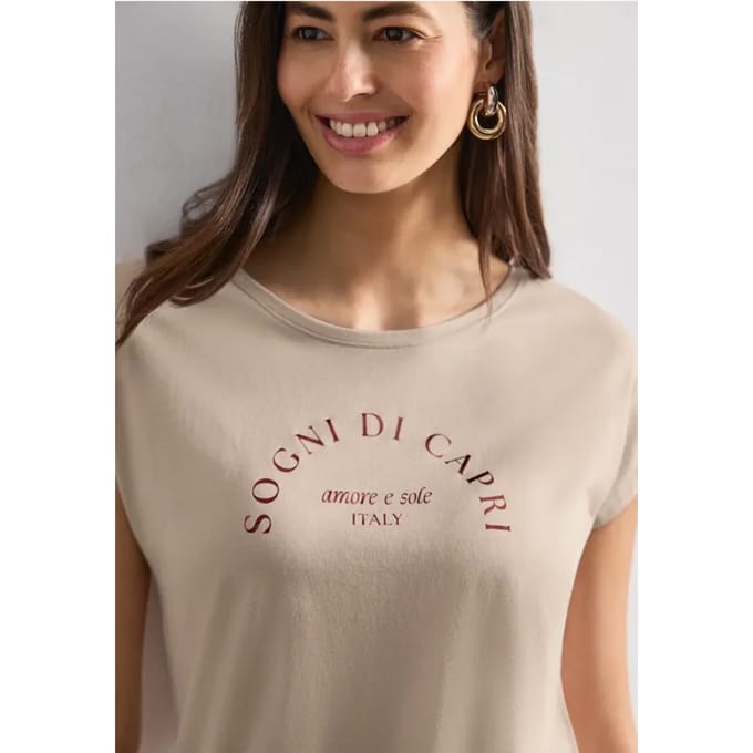Shirt met ronde hals en losse schouders