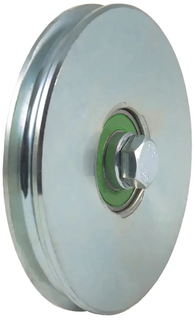 Rond groefwiel van 120 mm met een groef van 8 mm voor kabels