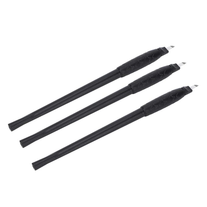 10 stuks Wegwerp Handmatige Microblading Tattoo Pen Voedselkwaliteit Roestvrij Staal Wenkbrauw Lip Tattoo Pen gray