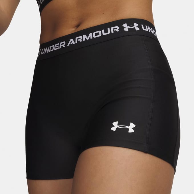 Under Armour HeatGear Shorty-BLK Dames Sportbroek - Ultimate Zwart - Wit