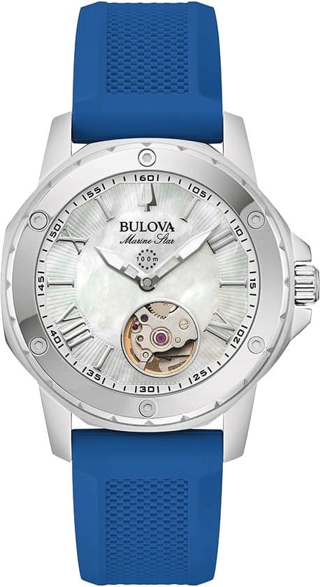 Bulova Marine Star 96L324 Horloge - Siliconen - Blauw - Ø 34 mm