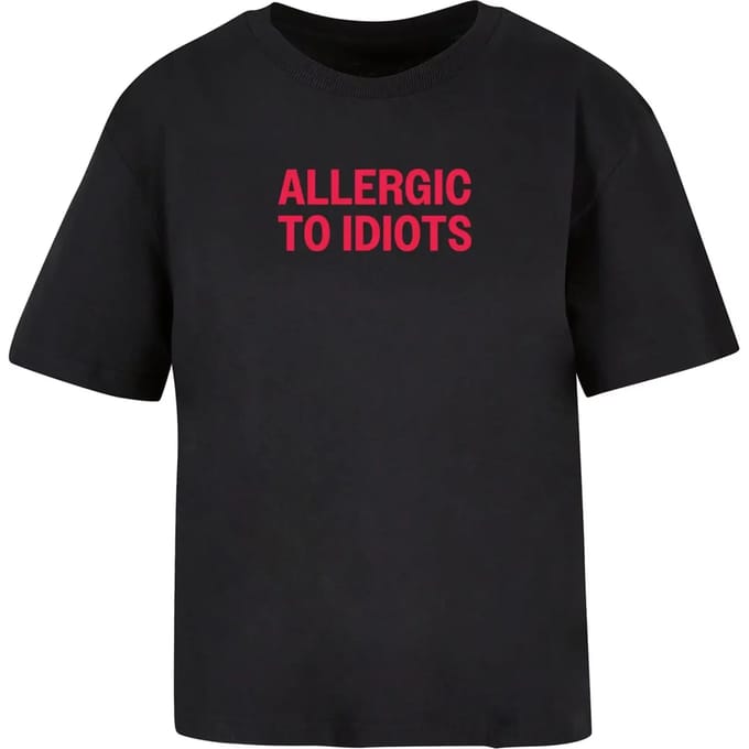 Dames-T-shirt Miss Tee Allergic To Idiots