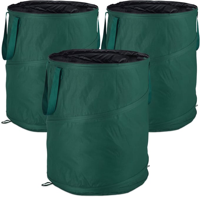 tuinafvalzak pop up - set van 3 - 160 liter - Ø 55 cm - voor onkruid - groen