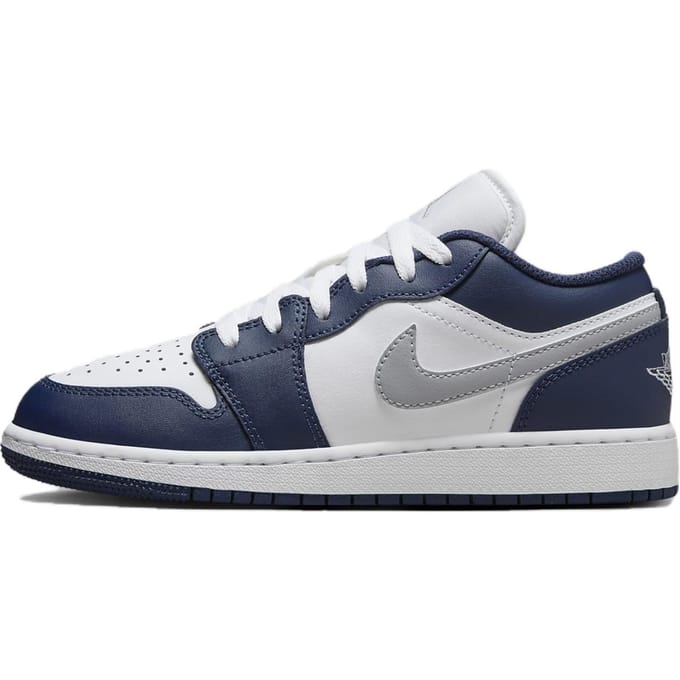 Air Jordan 1 Low GS Midnight Navy Wolf Grey Sneakers Enfants Blanc 553560-141 38 black