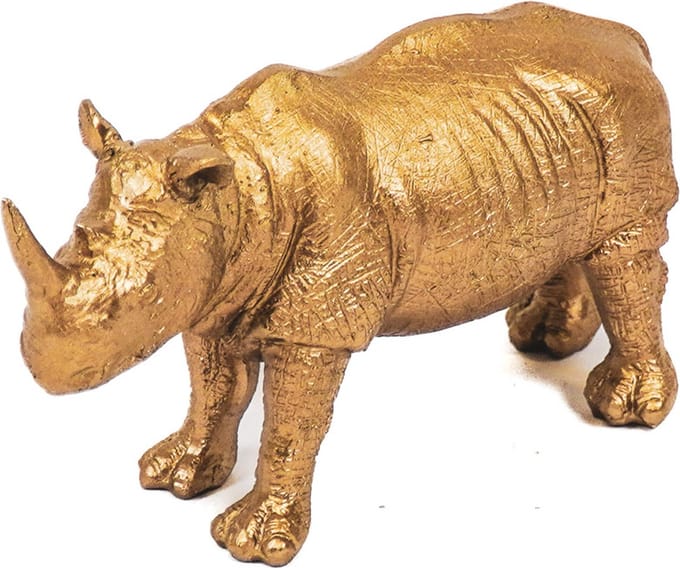 Housevitamin - Neushoorn - Goud - 16x5,5x9cm