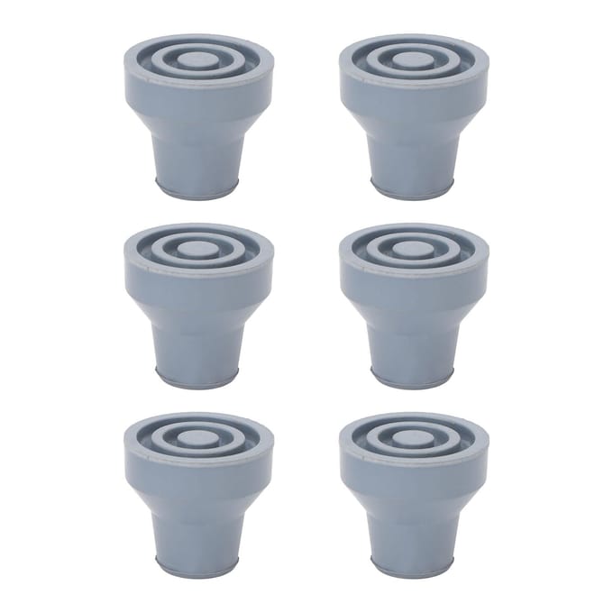 19mm 6 stuks Rubberen Stokdoppen Slijtvast Stabiel Zwaar Uitgevoerd Zacht Rubber Krukdoppen Vervanging gray