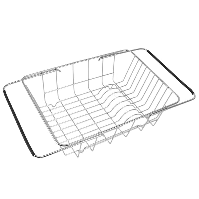 Égouttoir de cuisine rétractable en acier inoxydable polyvalent panier d'égouttage pour évier pour fruits gray