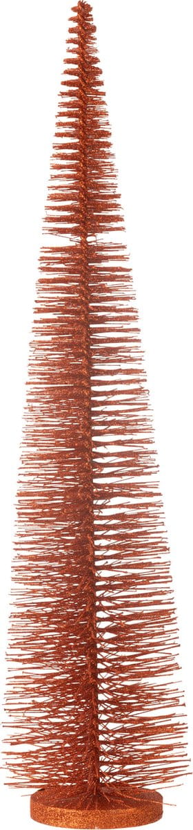 J-Line decoratie kerstboom glitter - kunststof - koper - large