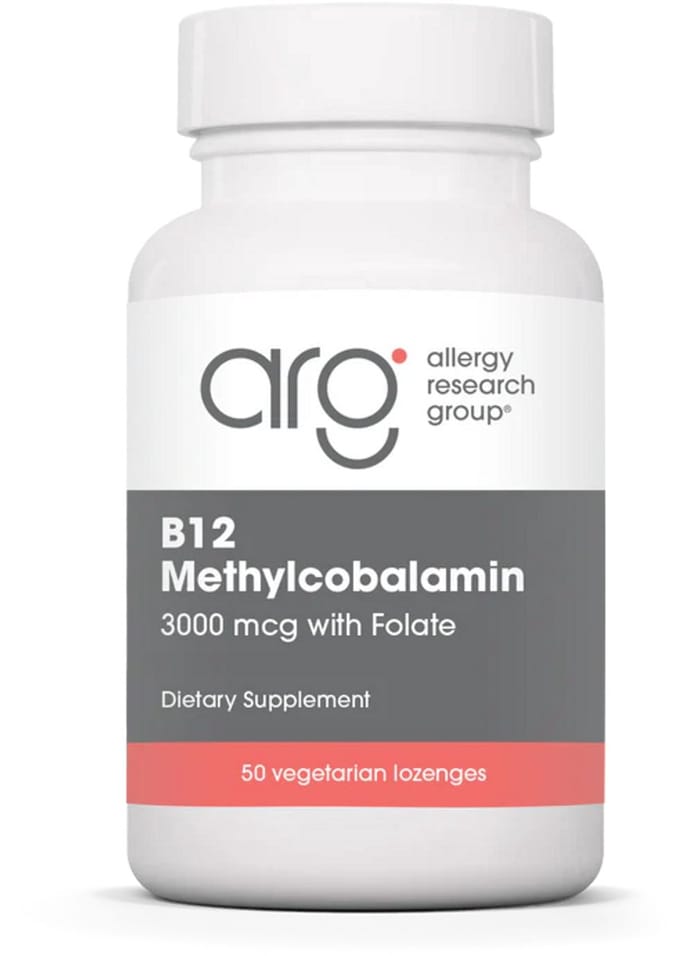 B12 Methylcobalamin with Folic Acid (50 Lozenges) - Allergy Research