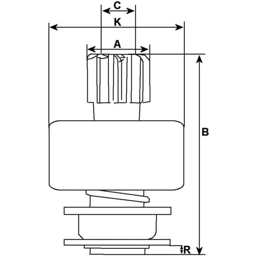 Vrijwielaandrijving/bendix, starter  HC-CARGO F 032 132 000