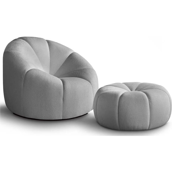 Fauteuil met poef Plush | NADUVI Collection