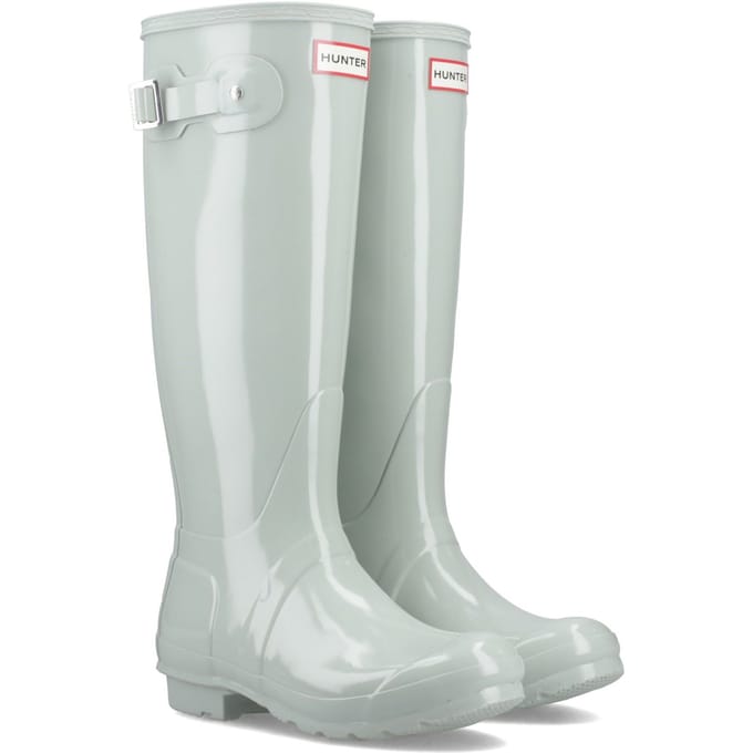 Hunter Original Tall Gloss Rubberen Dameslaarzen In Zeegroen