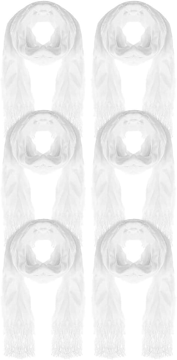 Witte Sjaals - Katoenen Sjaals - Knutselen - Hoge Kleuropname - 200 cm - Wit