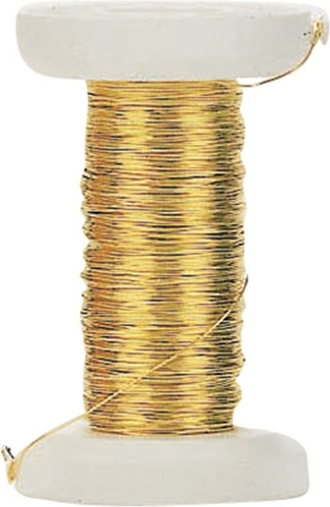 Goud metallic bind draad/koord - 0,4 mm dikte 40 meter - Hobby artikelen/Knutselen materialen
