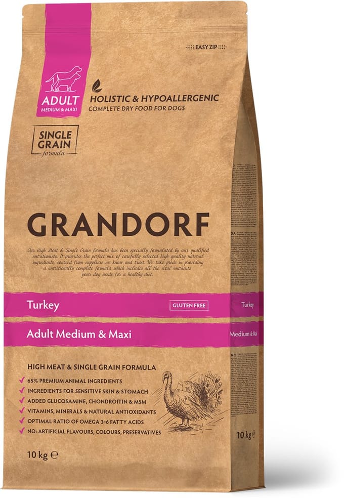 Grandorf Medium & Maxi Breeds Adult - Kalkoen - 10 kg