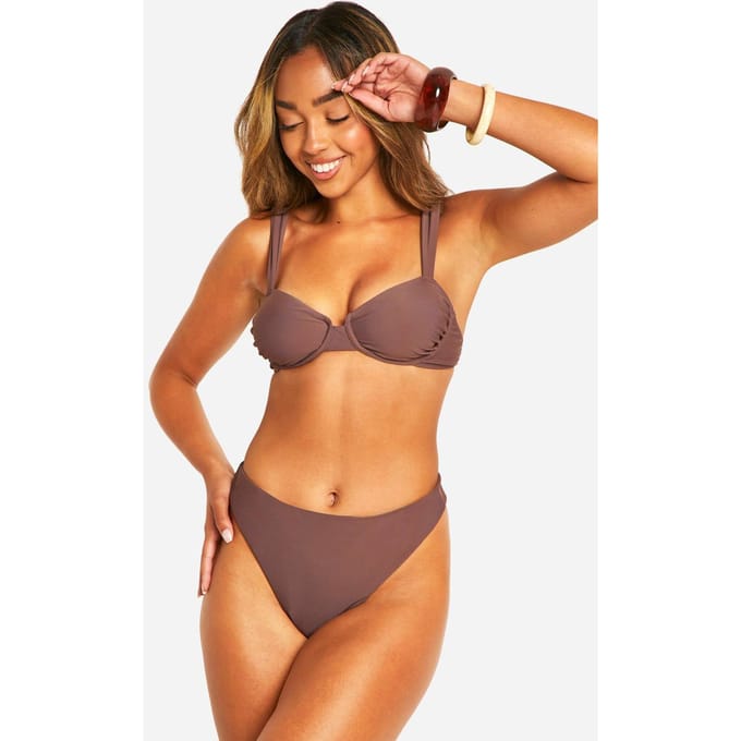boohoo Dames Mix & Match High Waist Bikini Slip | Beige | Maat: 34