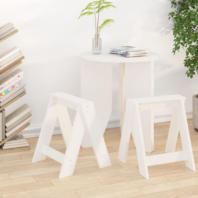 vidaXL - Krukken - 2 - st - 40x40x45 - cm - massief - grenenhout - wit