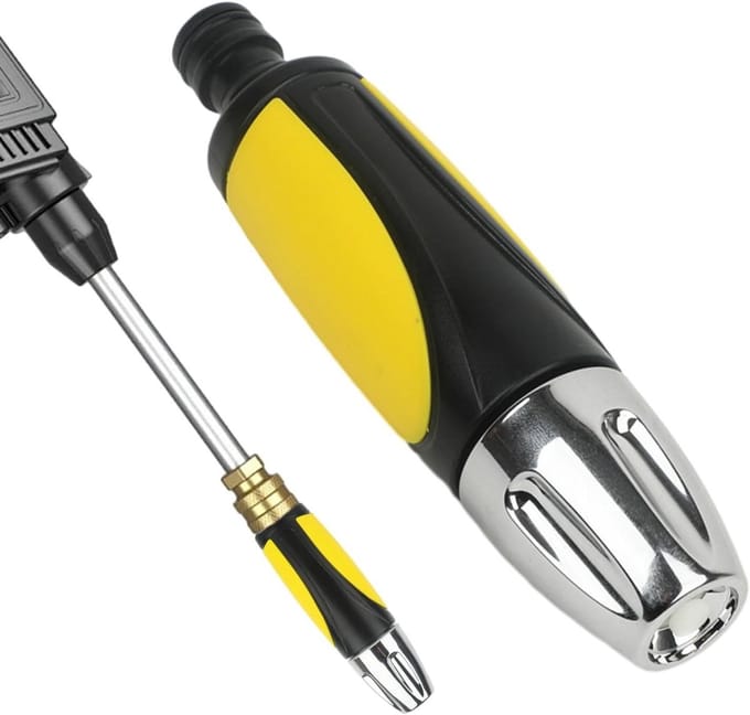 Tuinslang Spuitpistool - Metaal Sproeikop - Terras Reinigen - Instelbare Straal - 16 cm - Zwart