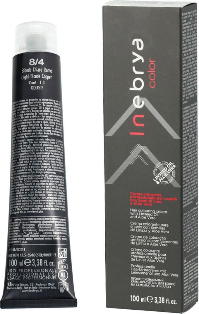 Permanente Kleur Inebrya Nº 8/4 Light Blonde Copper 100 ml