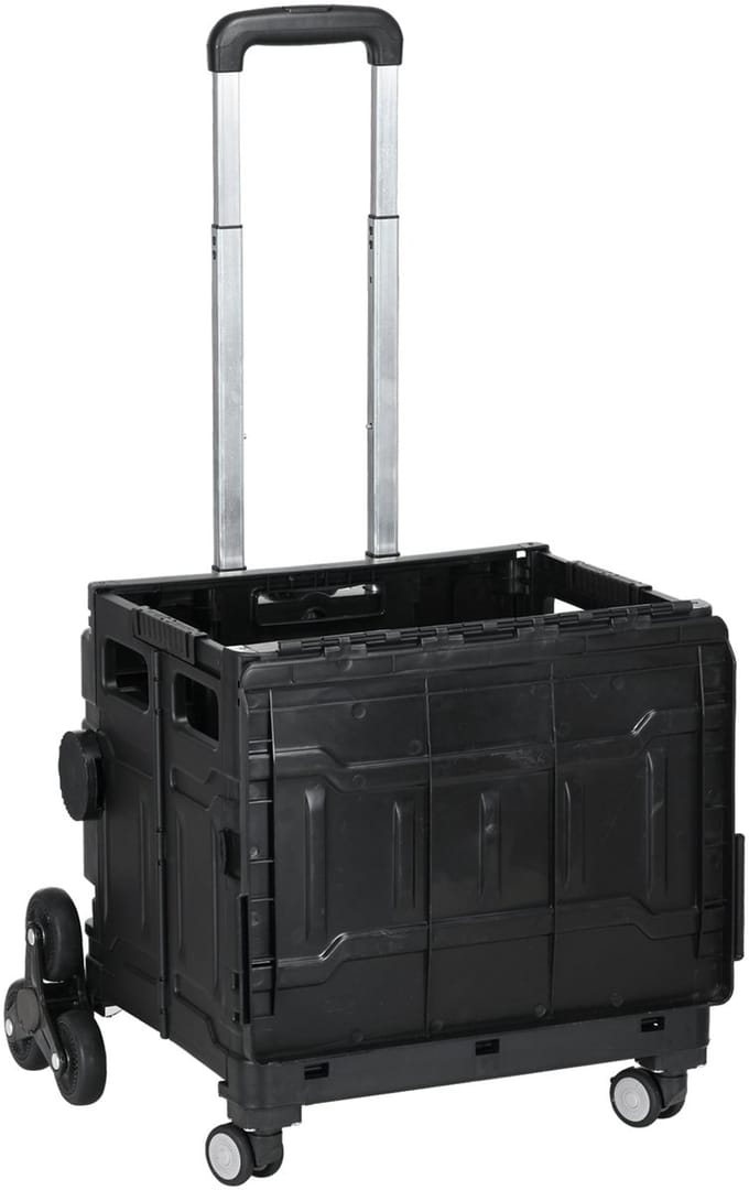 Killogood Boodschappentrolley - traplopen - opvouwbaar - telescopische handgreep - max. belasting 65kg - zwart