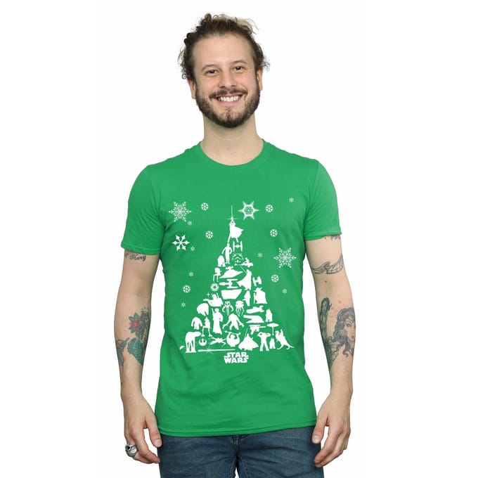 Star Wars Heren Kerstboom T-Shirt (Iers Groen)