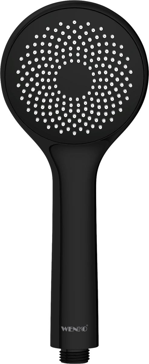 WENKO Handdouche WaterSaving - ø95mm - 1 straalsoort - Mat zwart - Douchekop - Waterbesparend