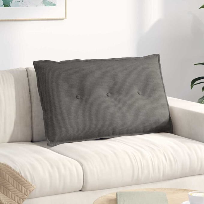 vidaXL - Rugkussen - Lichtgrijs - 80 - x - 50 - x - 19 - cm - Corduroy - stof