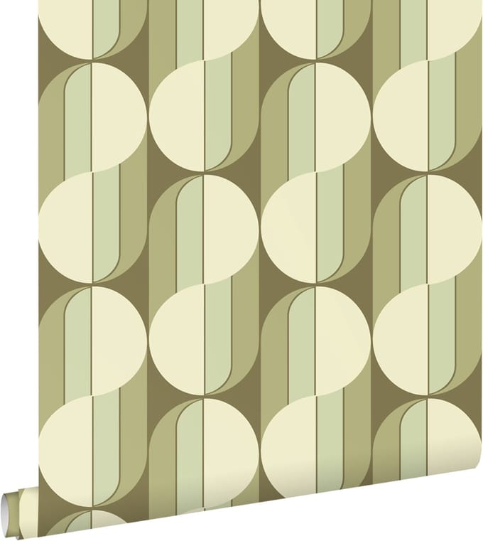 ESTAhome behang retro ornamenten groen - 50 x 900 cm - 131589