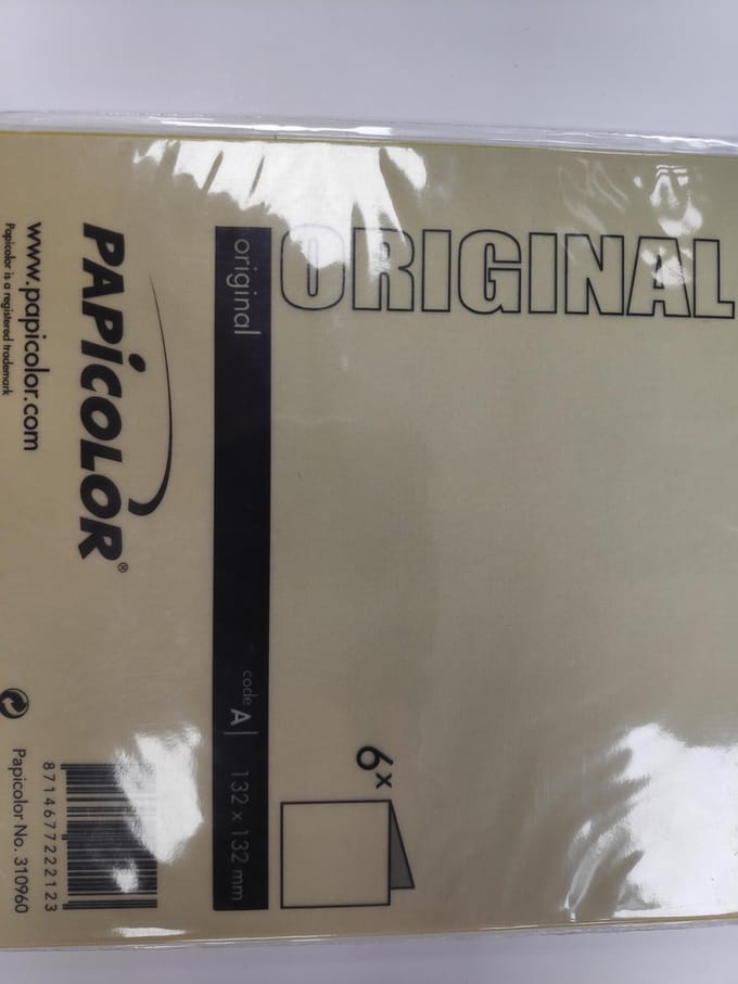 Papicolor Original Dubbele Kaart 132 x 132 mm Mosterdgroen