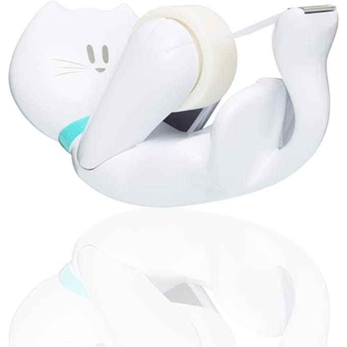 Scotch® Tape Dispenser  Design Cat, Wit + 1 Rol Scotch® Magic™ Tape 19mm x 8.89m