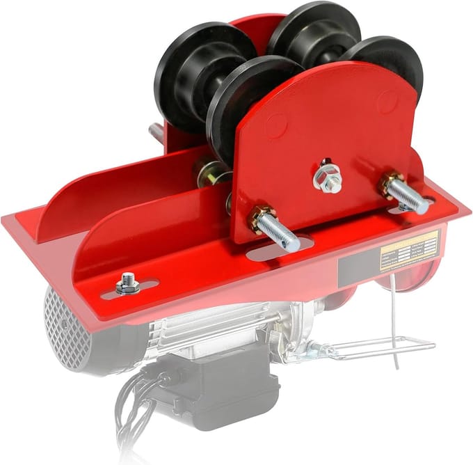 Verstelbare I-Balk Trolley 0.5 Ton Capaciteit met Dubbele Rollers voor Kraanbanen