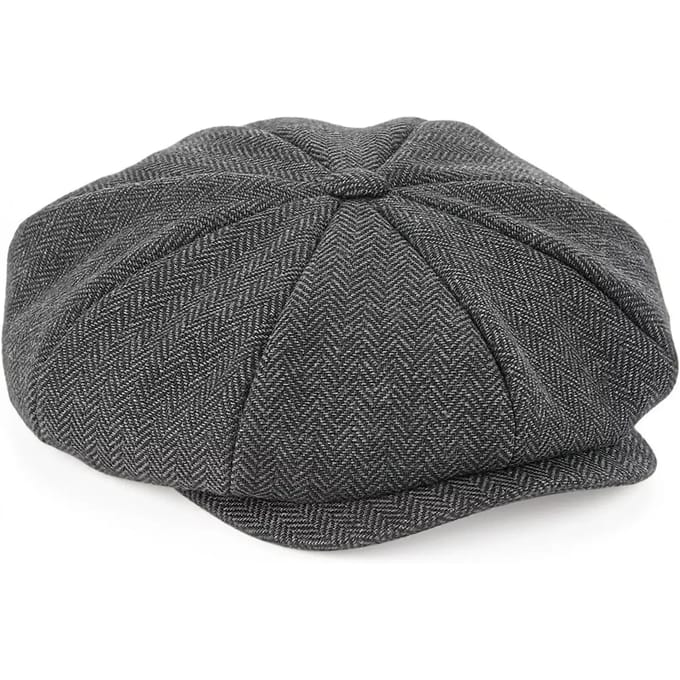 Beechfield 'Heritage Baker Boy Cap' Charcoal Grijs Maat S/M