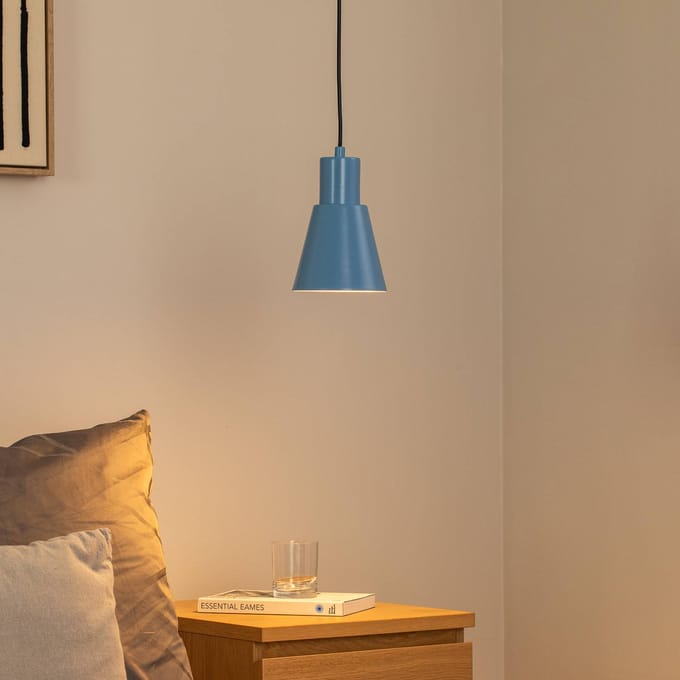 Opviq Hanglamp Konikkem, lichtblauw, metaal, Ø 14 cm, E27