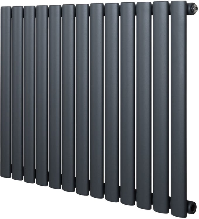 Ovale design radiator - 1 kolom - 600x780 mm - grijs