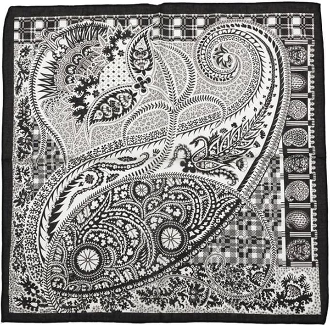 Bijoutheek Sjaal (Fashion) Vierkant Paisley Black