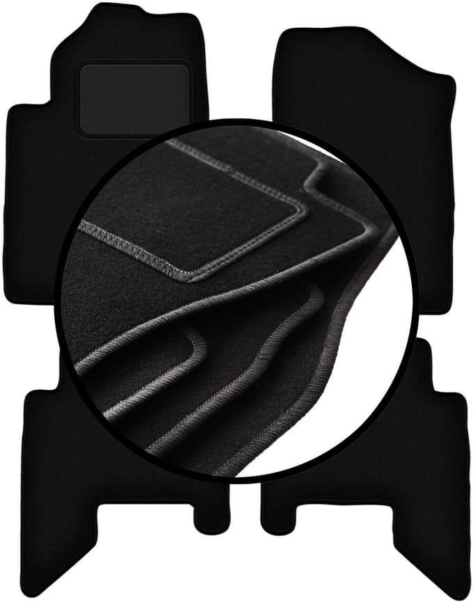 Complete set veloursmatten voor: Nissan Pathfinder 5-zits (vóór facelift) (2005-2010)