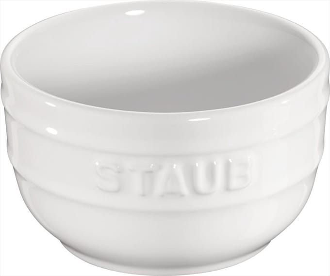 Ramequin S/2  8 Cm Wit Ceramic By Staub 40511-136   Op=op