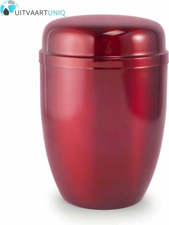 Bokaal urn rood - staal