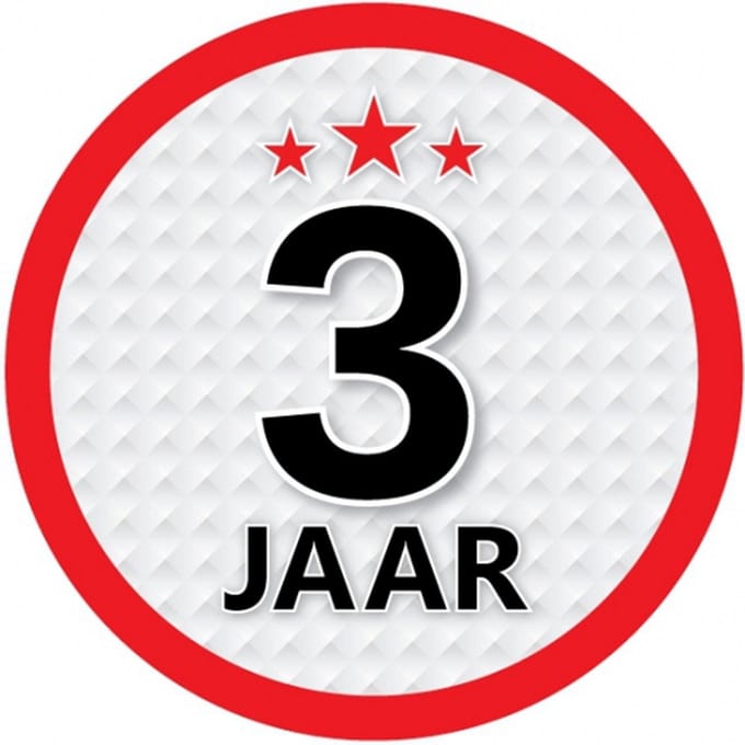 3 jaar leeftijd sticker - rond - Dia 15 cm - 3 jaar verjaardag - jubileum - leeftijd versiering