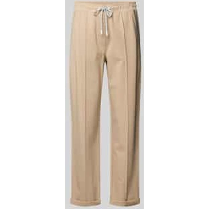 Straight fit stoffen broek met siernaden